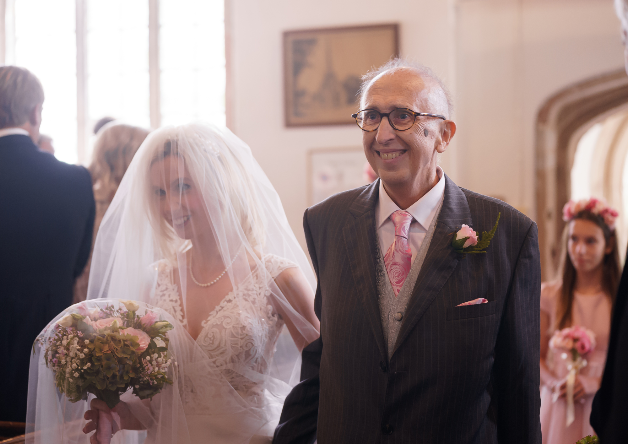 David walking Delia down the aisle - St Margaret's Hospice Stories Somerset