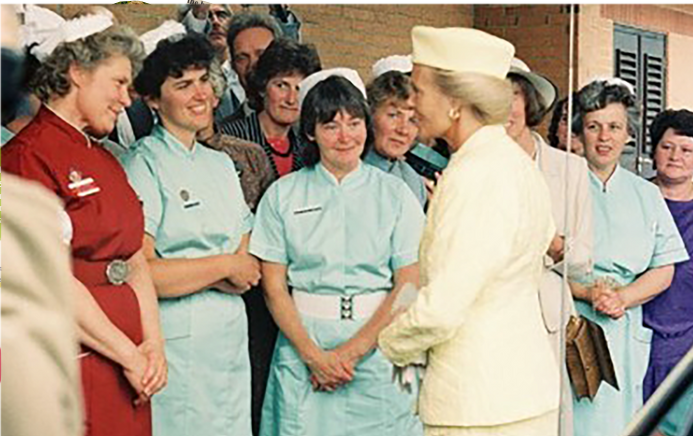 Royal greeting nursing staff at the hospice
