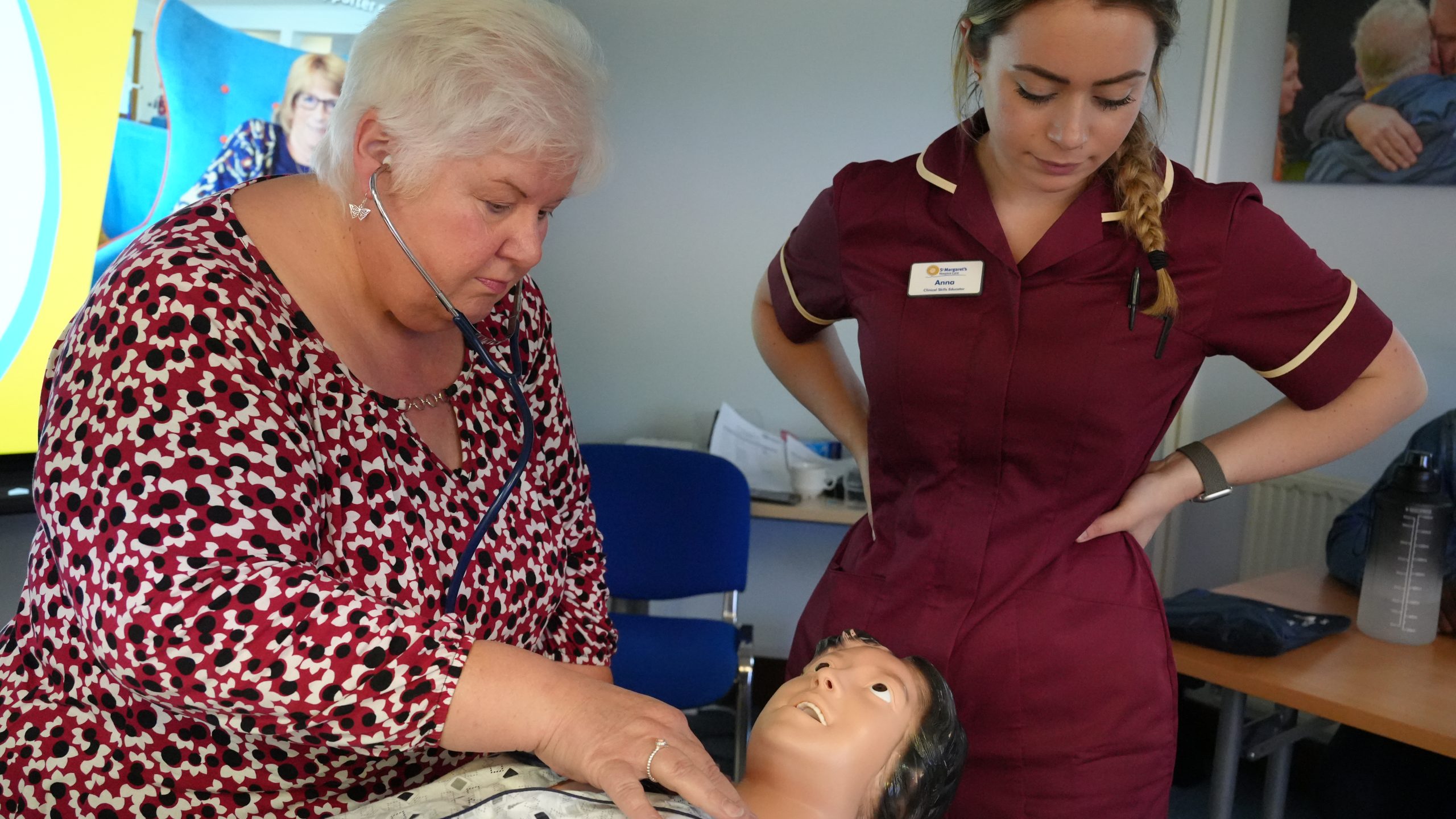 A nurse giving training