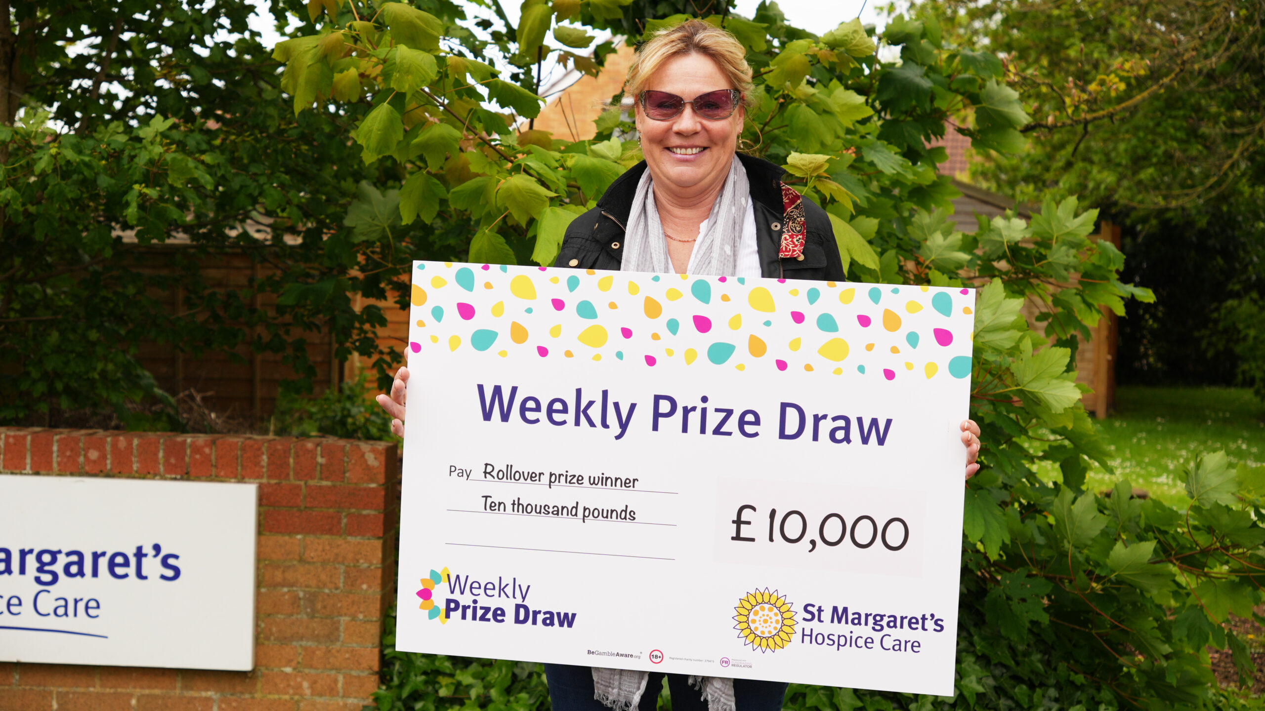 Karen with her winnings