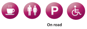 refreshments available, toilets available, parking on road, wheelchair / pushchair access