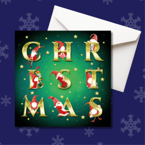 christmas card with gonks