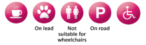 refreshments available, dogs welcome on leads, toilets available but not suitable for wheelchairs, parking on road, wheelchair / pushchair acces